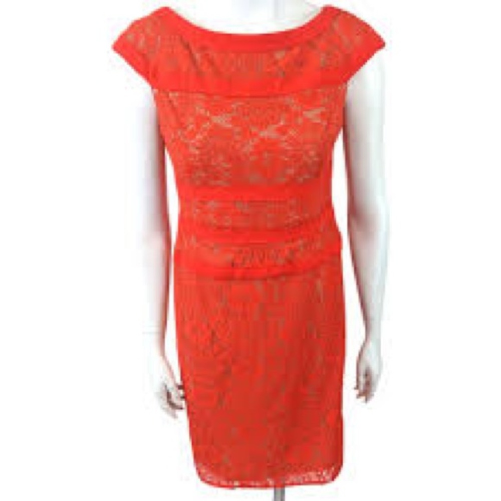 Elegant Red/Orange Lace Dress